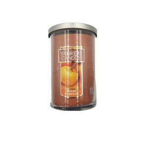 YANKEE CANDLE SPICED PUMPKIN 22oz 2 WICK NEW LARGE CYLINDER JAR CANDLE